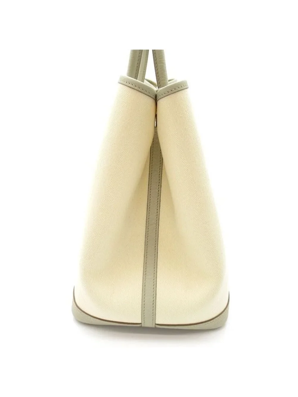 Hermes Garden Party 36 Toile Officiere Negonda Handbag Pearl Gray